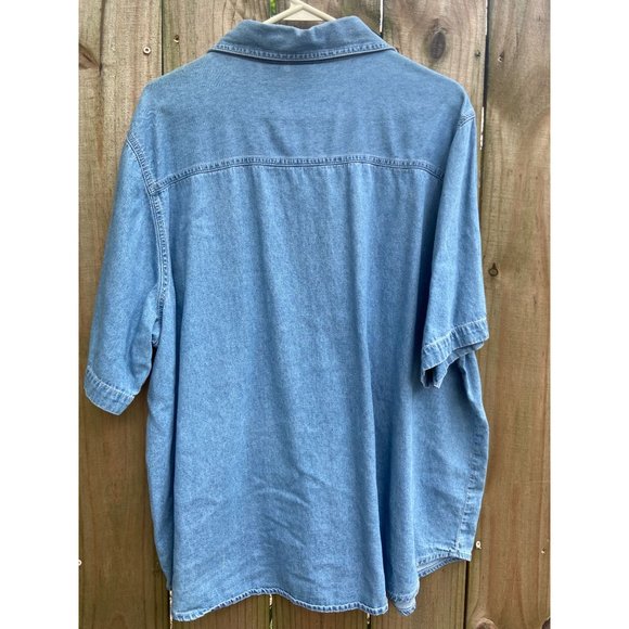 Vintage Looney Tunes Warner Brothers Womens Blue Button Down Shirt Sz 22W - Picture 3 of 7